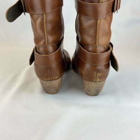 Gee WaWa Trisha Leather buckled Riding Boot Tan Rodeo Women's Size 8 - Picture 6 of 7